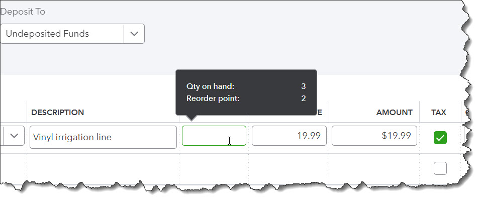 transaction section in quickbooks