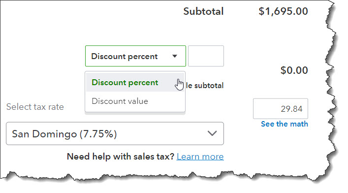 section in quickbooks