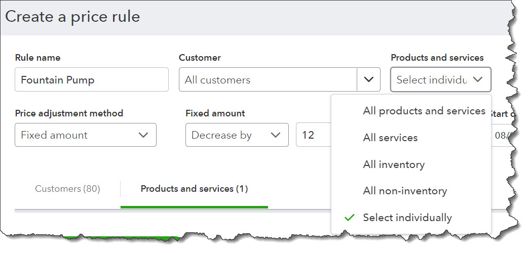 section in quickbooks