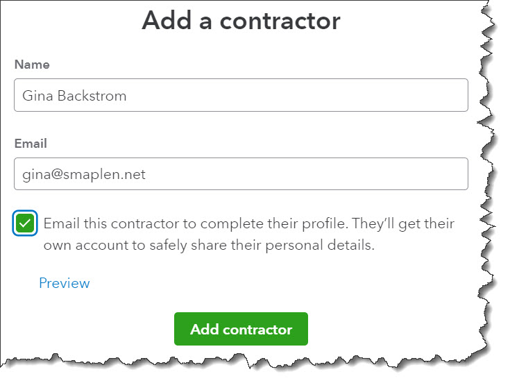 add a contractor section