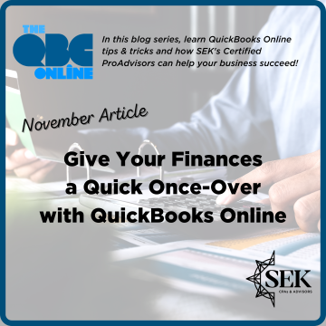 give your finances a quick once over with quickbooks online