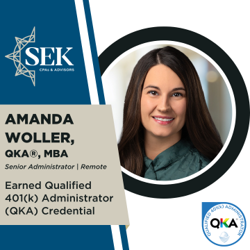 Amanda Woller, QKA®, MBA Earns Qualified 401(k) Administrator Credential