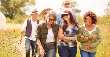 family walking