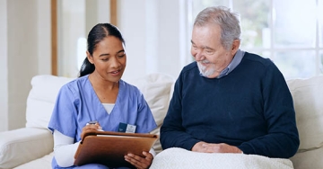 nurse and elderly man