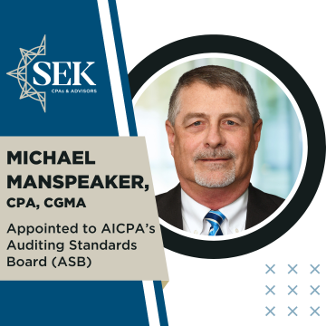 Michael Manspeaker Appointed to Auditing Standards Board