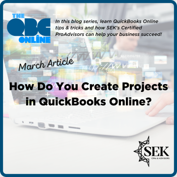 QBC March how do you create projects in quickbooks online