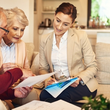 elderly reviewing documents